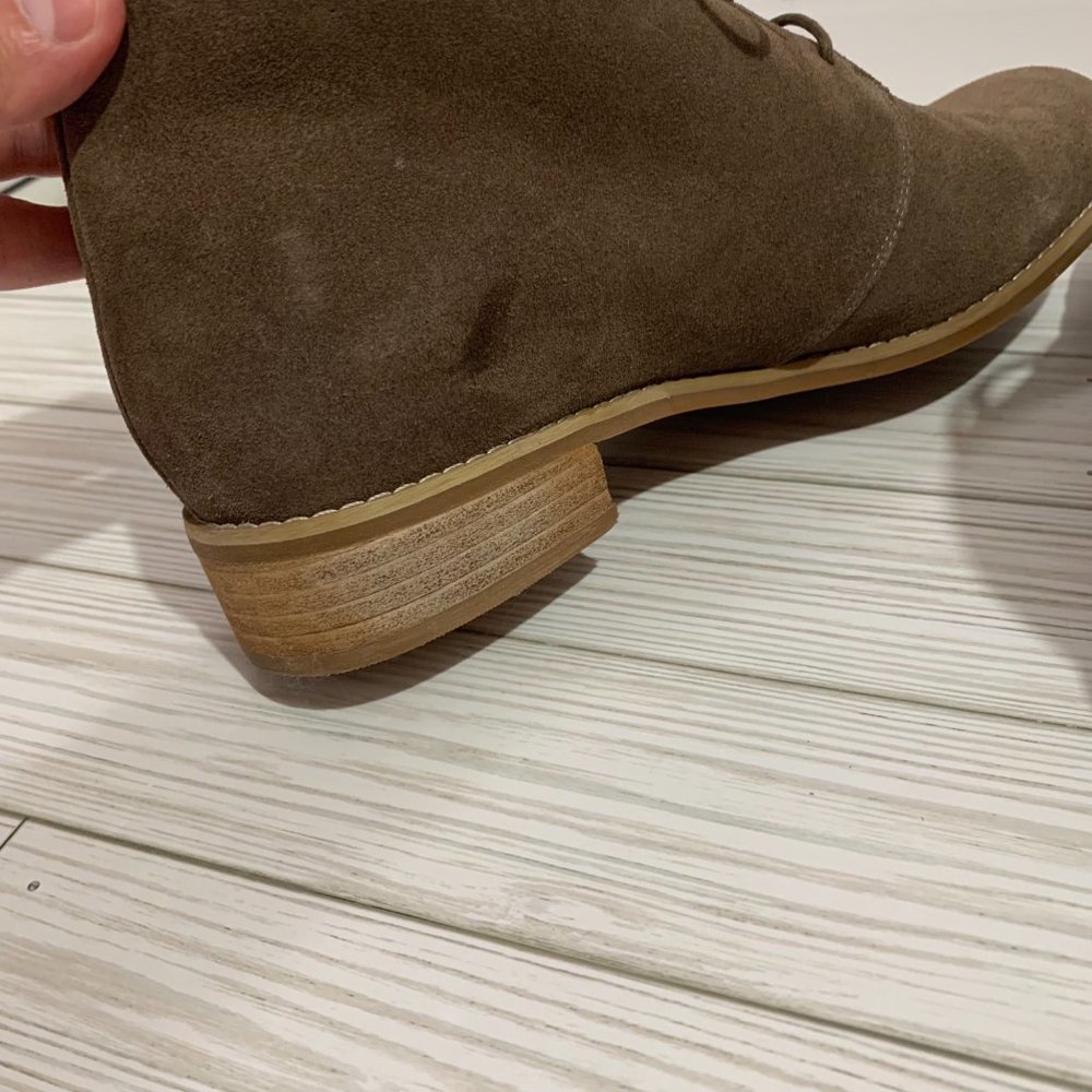 Blondo Waterproof Dark Suede Ankle Boots Taupe Size 10 - Picture 11 of 12
